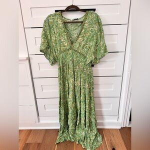 Zara Green Paisley Maxi Dress